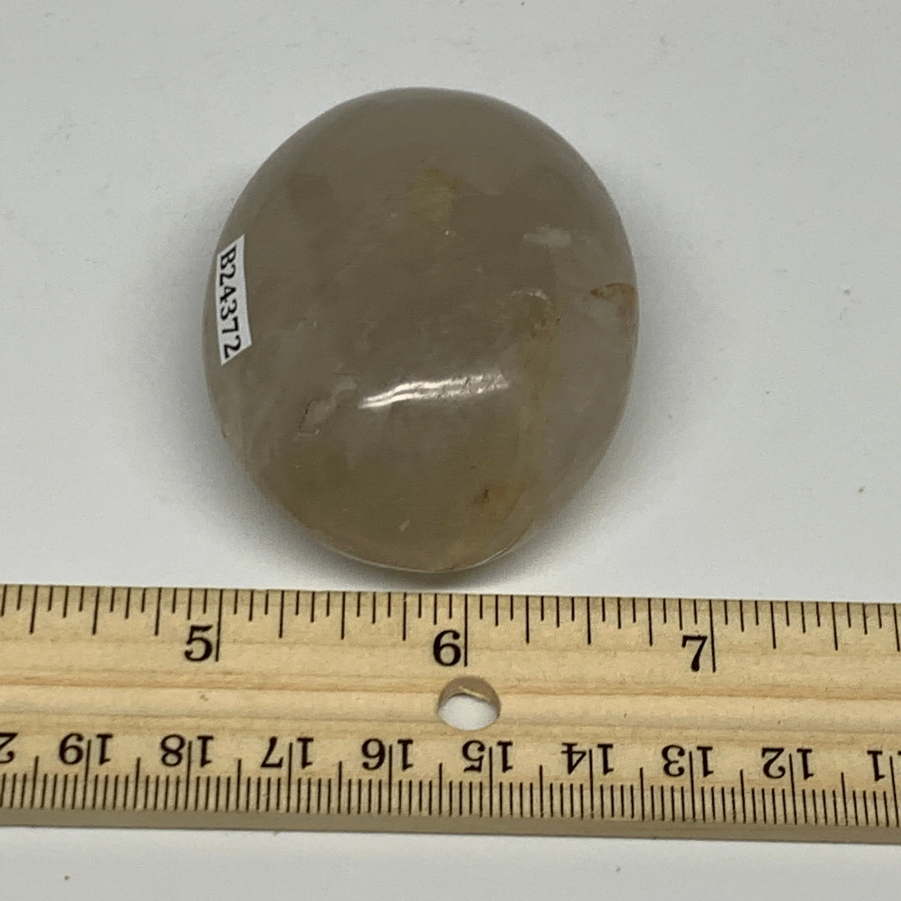 102.8g ,2.3"x1.9"x1", Blue Rose Quartz Palm-stone Tumbled @Madagascar,B24372