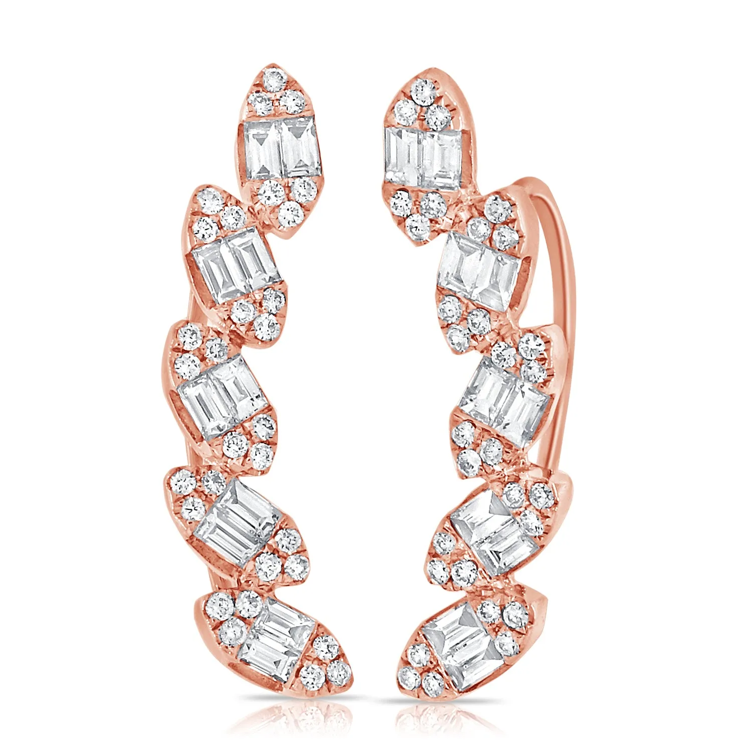 14k Gold & Diamond Earring Climber - 1.00ct