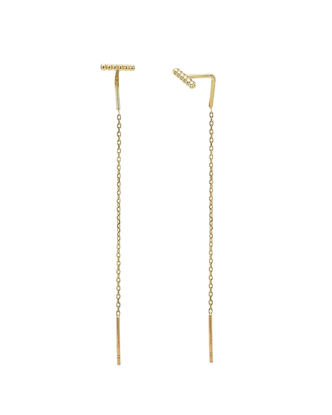 14k Gold Cable Link Threader Earrings
