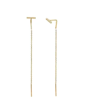 14k Gold Cable Link Threader Earrings