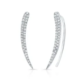 14k Gold Diamond Crescent Ear Climbers