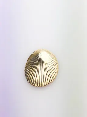14K Gold Fill Shell Charm w/ Hole, 22.9x20.7mm, Made in USA - 810P