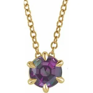 14K Yellow 1/4 CT Natural Diamond Solitaire 16-18" Necklace