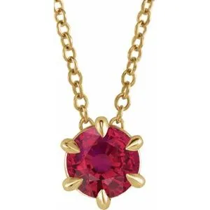 14K Yellow 1/4 CT Natural Diamond Solitaire 16-18" Necklace