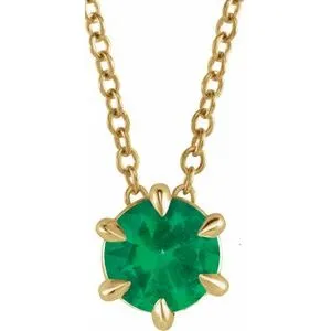 14K Yellow 1/4 CT Natural Diamond Solitaire 16-18" Necklace