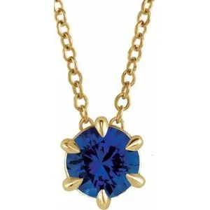 14K Yellow 1/4 CT Natural Diamond Solitaire 16-18" Necklace