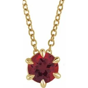 14K Yellow 1/4 CT Natural Diamond Solitaire 16-18" Necklace