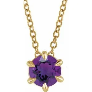 14K Yellow 1/4 CT Natural Diamond Solitaire 16-18" Necklace