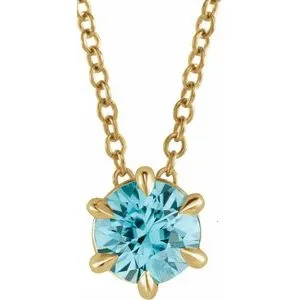 14K Yellow 1/4 CT Natural Diamond Solitaire 16-18" Necklace