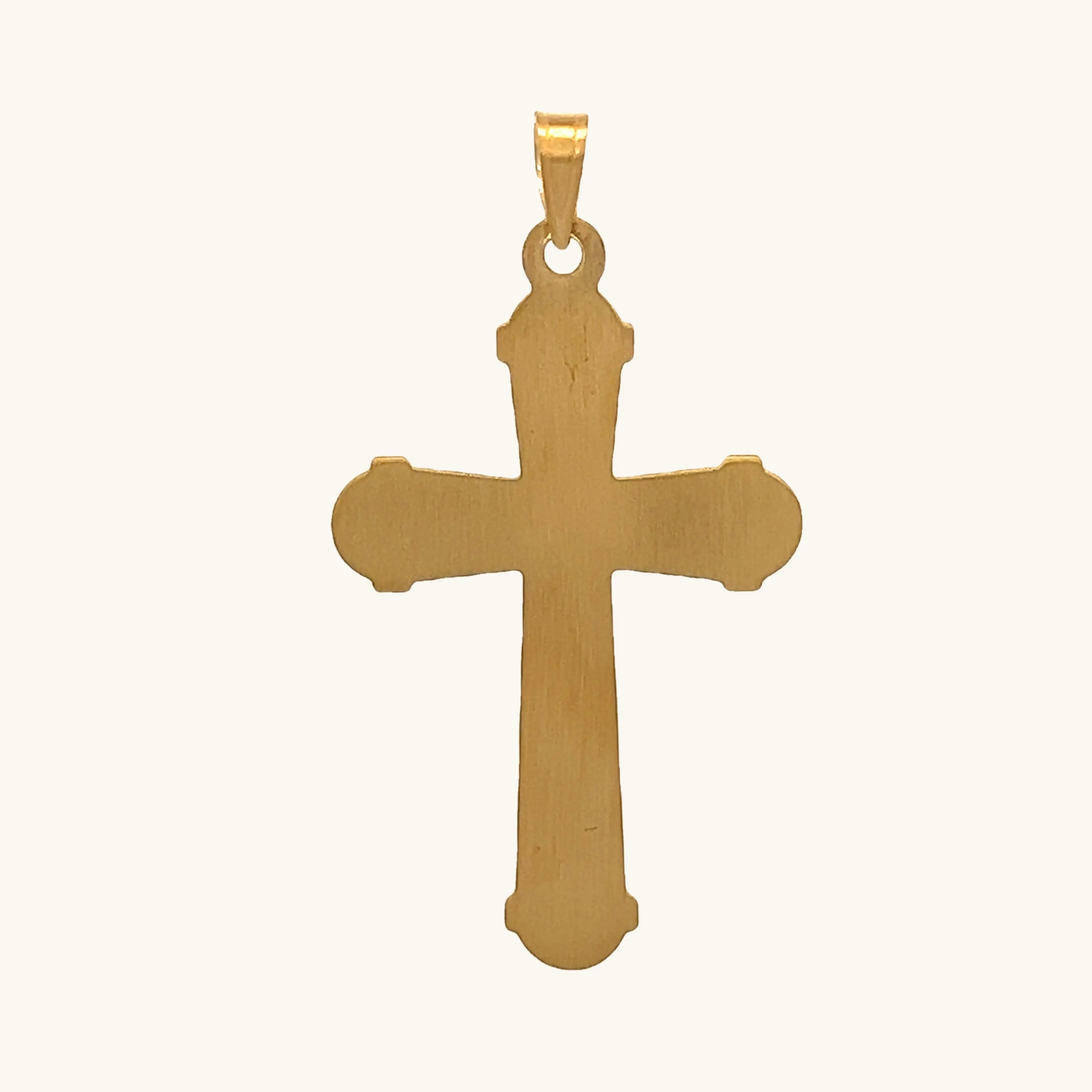 14K YELLOW GOLD LARGE CHEVRON CROSS