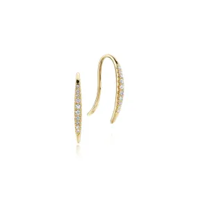 14K Yellow Gold Tapered Diamond Threader Drop Earrings - EG13084Y45JJ
