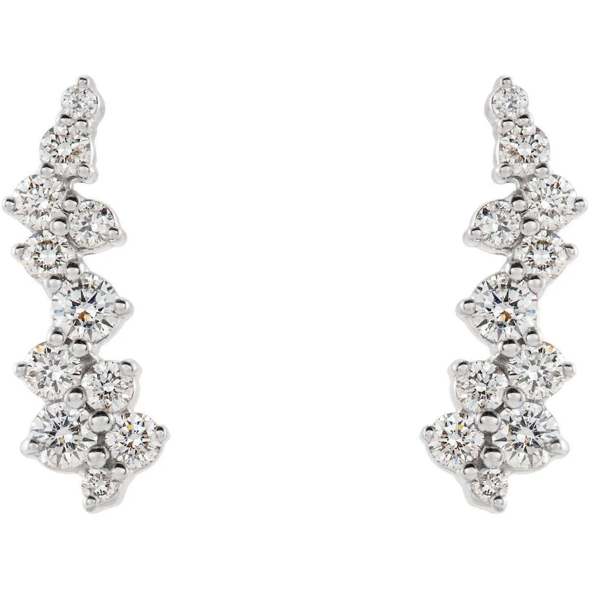 14KT GOLD 3/8 CTW DIAMOND EAR CLIMBERS