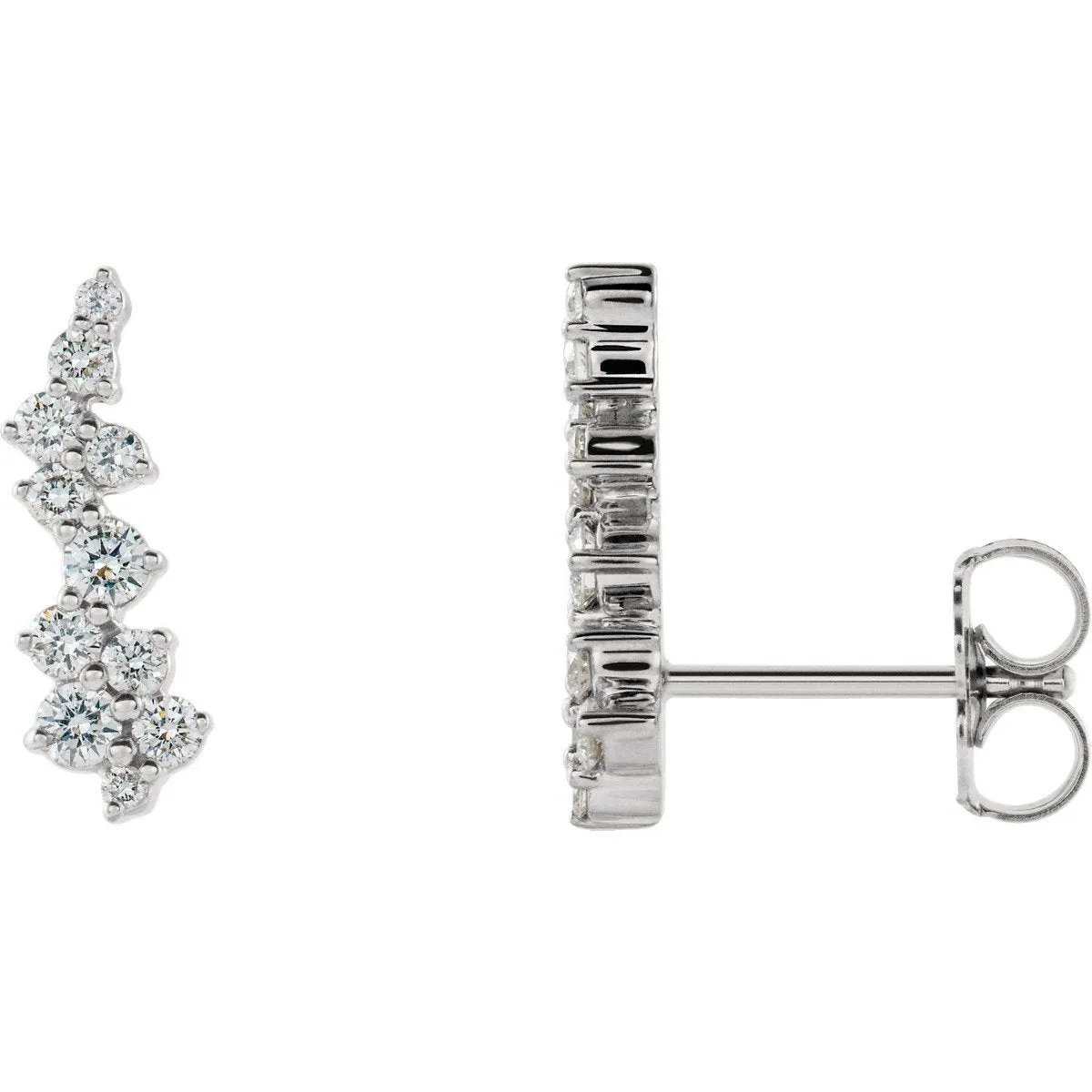 14KT GOLD 3/8 CTW DIAMOND EAR CLIMBERS