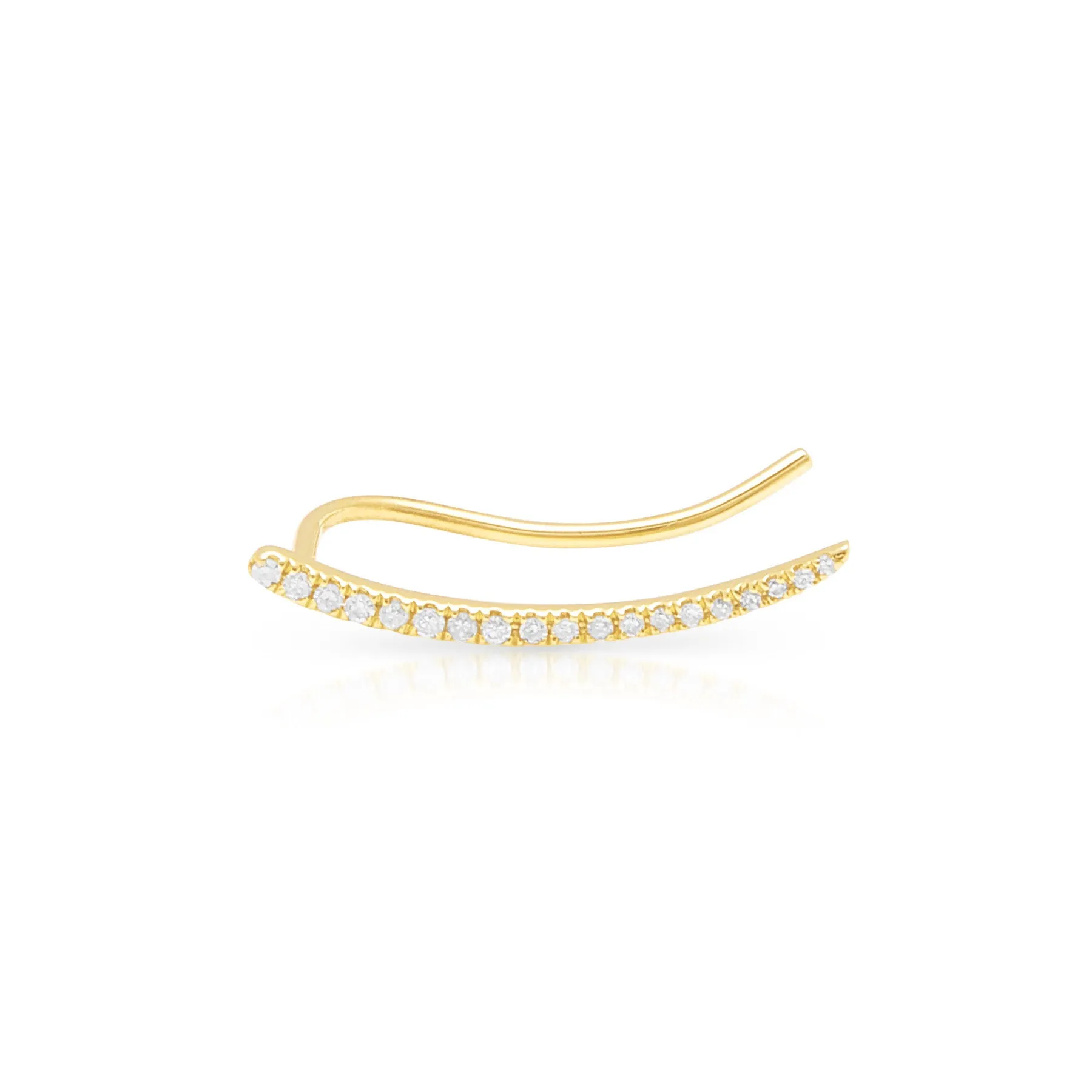 14KT Yellow Gold Diamond Lash Ear Climber