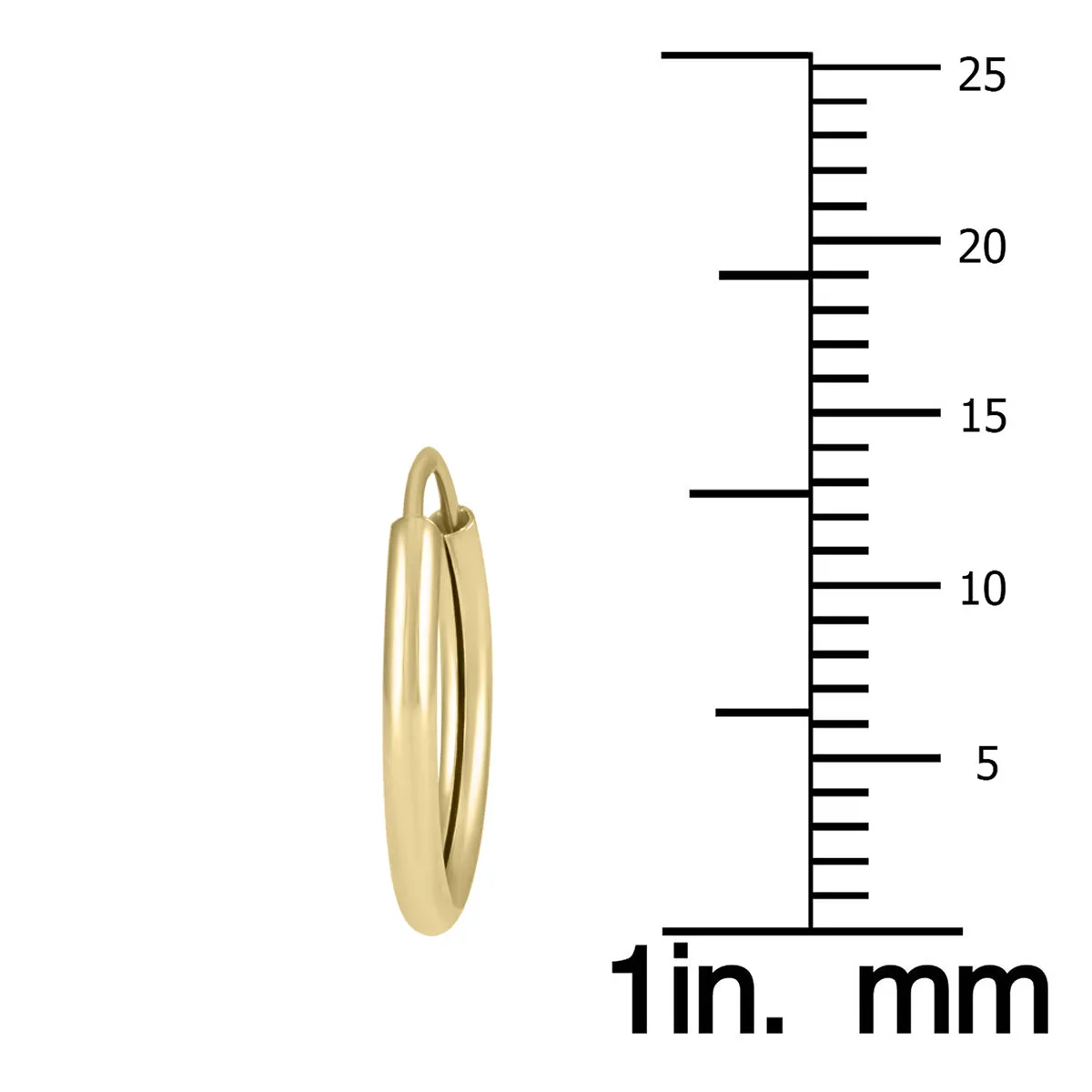 14Mm Endless Hoop Earring 14K Yellow Gold