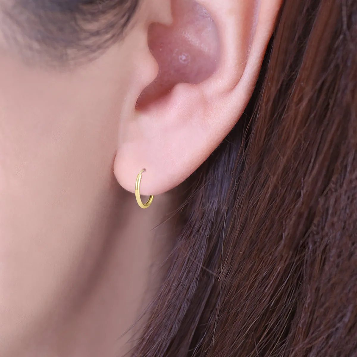 14Mm Endless Hoop Earring 14K Yellow Gold