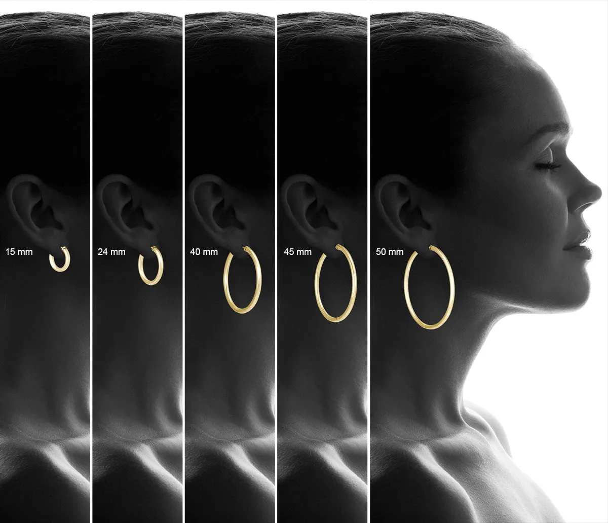 15MM 14K Yellow Gold Filled Hoop Earrings (3mm Gauge)