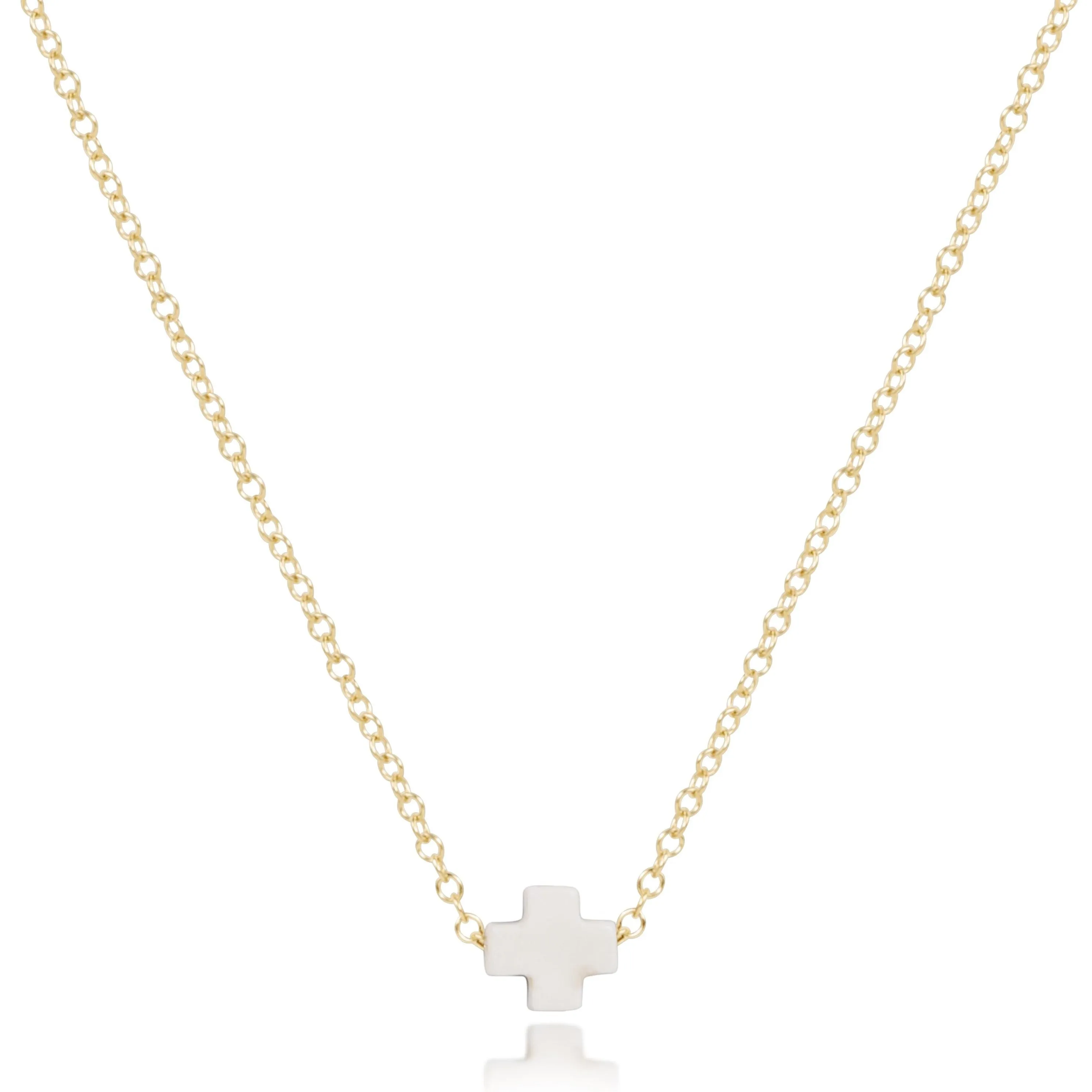 16" Necklace Gold - Signature Cross Small