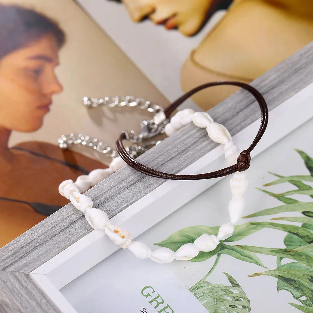 2 Pcs/ Set Anklets for Women Shell Foot Jewelry