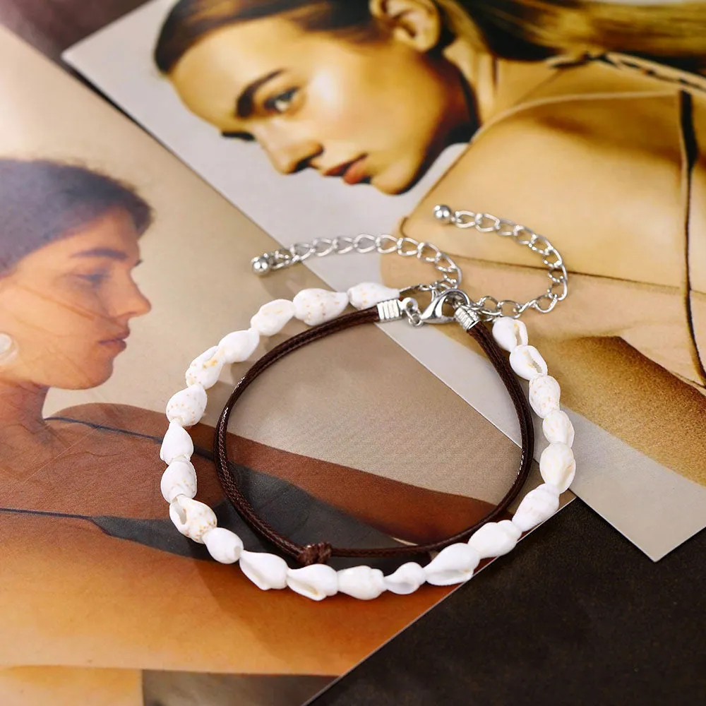 2 Pcs/ Set Anklets for Women Shell Foot Jewelry