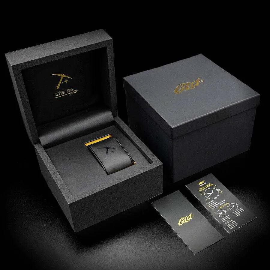 42MM Iced Alpha Era Luminous Skeleton Gold w/ Rubber Strap