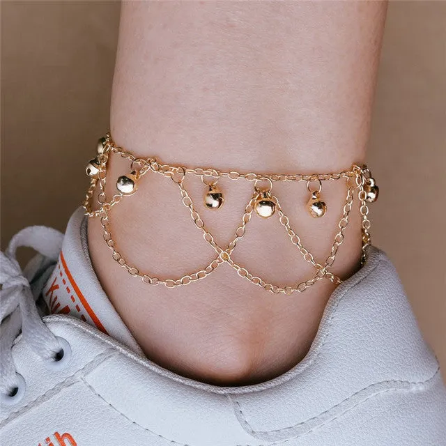 4pcs/set Vintage Bohemian Ankle Bracelet