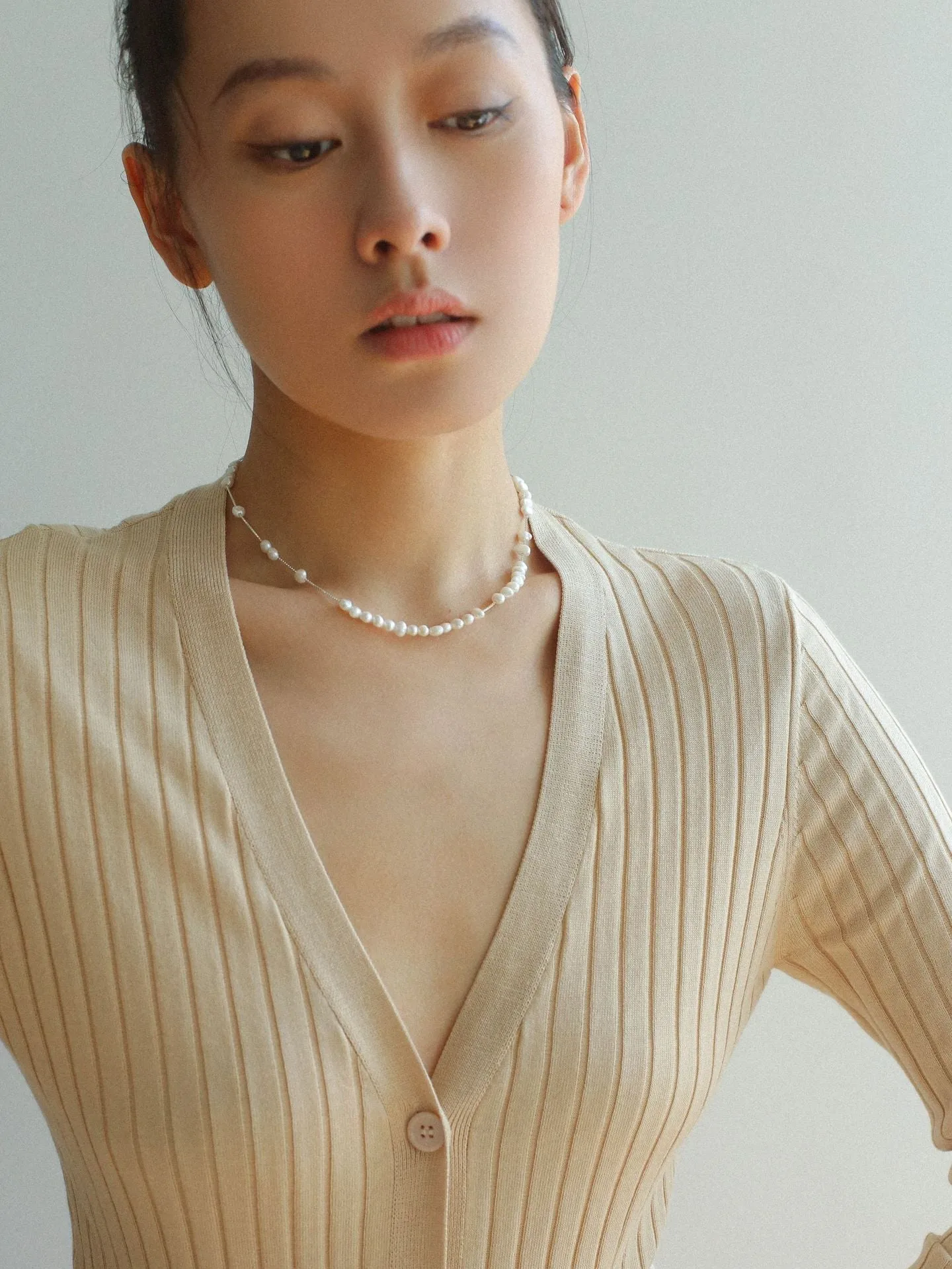 925 Silver Aurora Freshwater Pearl Chain Necklace