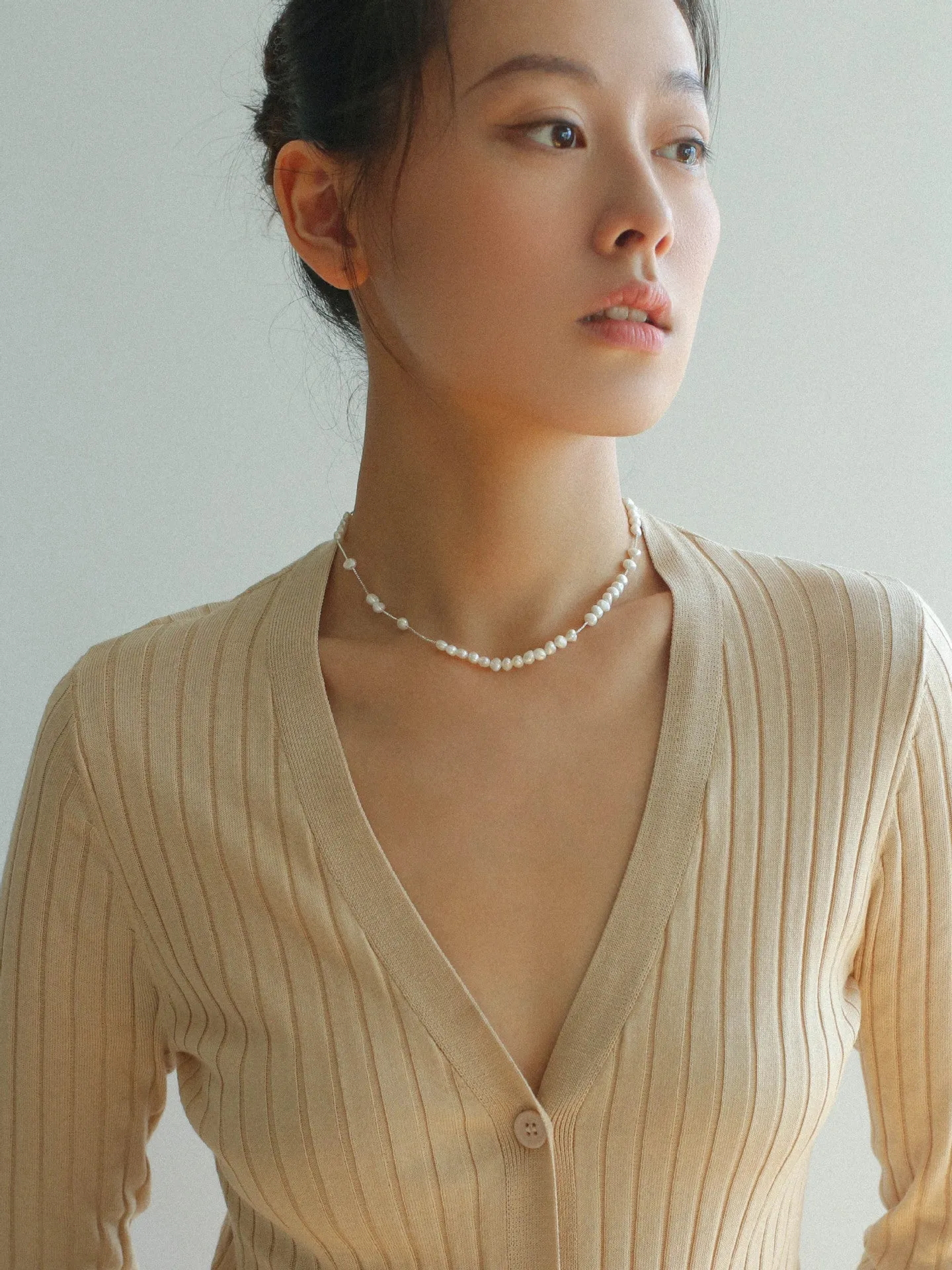 925 Silver Aurora Freshwater Pearl Chain Necklace