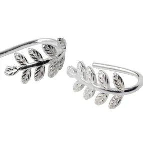 925 sterling Silver Leaf Threader Earrings