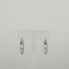 9ct White Gold Small 15mm Hoop Earrings