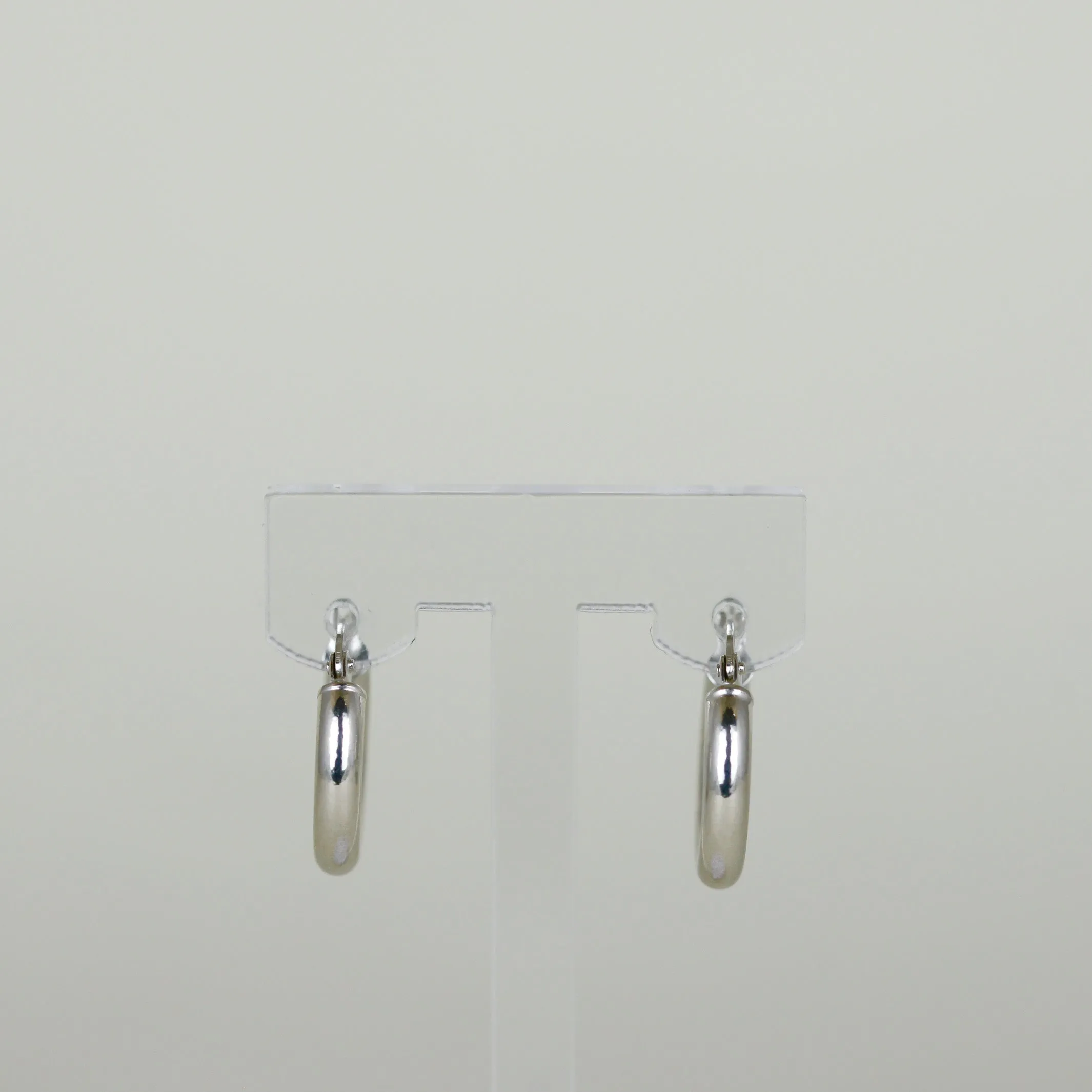 9ct White Gold Small 15mm Hoop Earrings