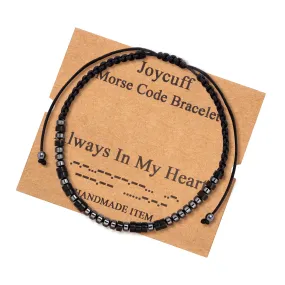 Always In My Heart Morse Code Bracelet for Women Inspirational Gift for Her