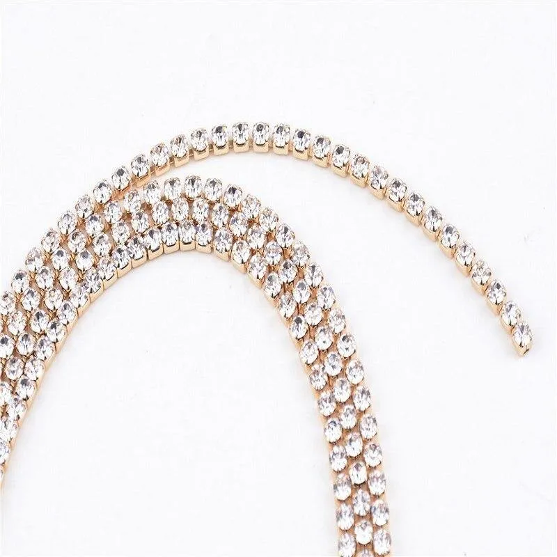 Amerikanische Mode Wilden Kristall Strass Bling Colliers Halskette