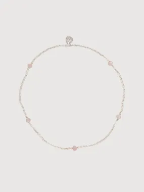 Anklet Beach Rose Quartz Silver | A Beautiful Story