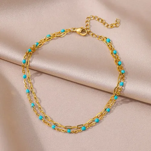Anklets for Women Summer Beach Accessories Stainless Steel Imitation