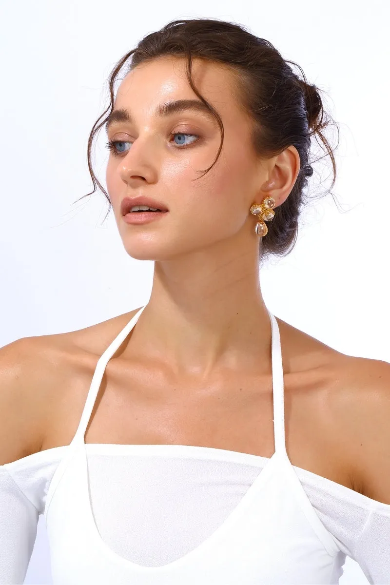 AQUA EARRINGS IN CHAMPAGNE