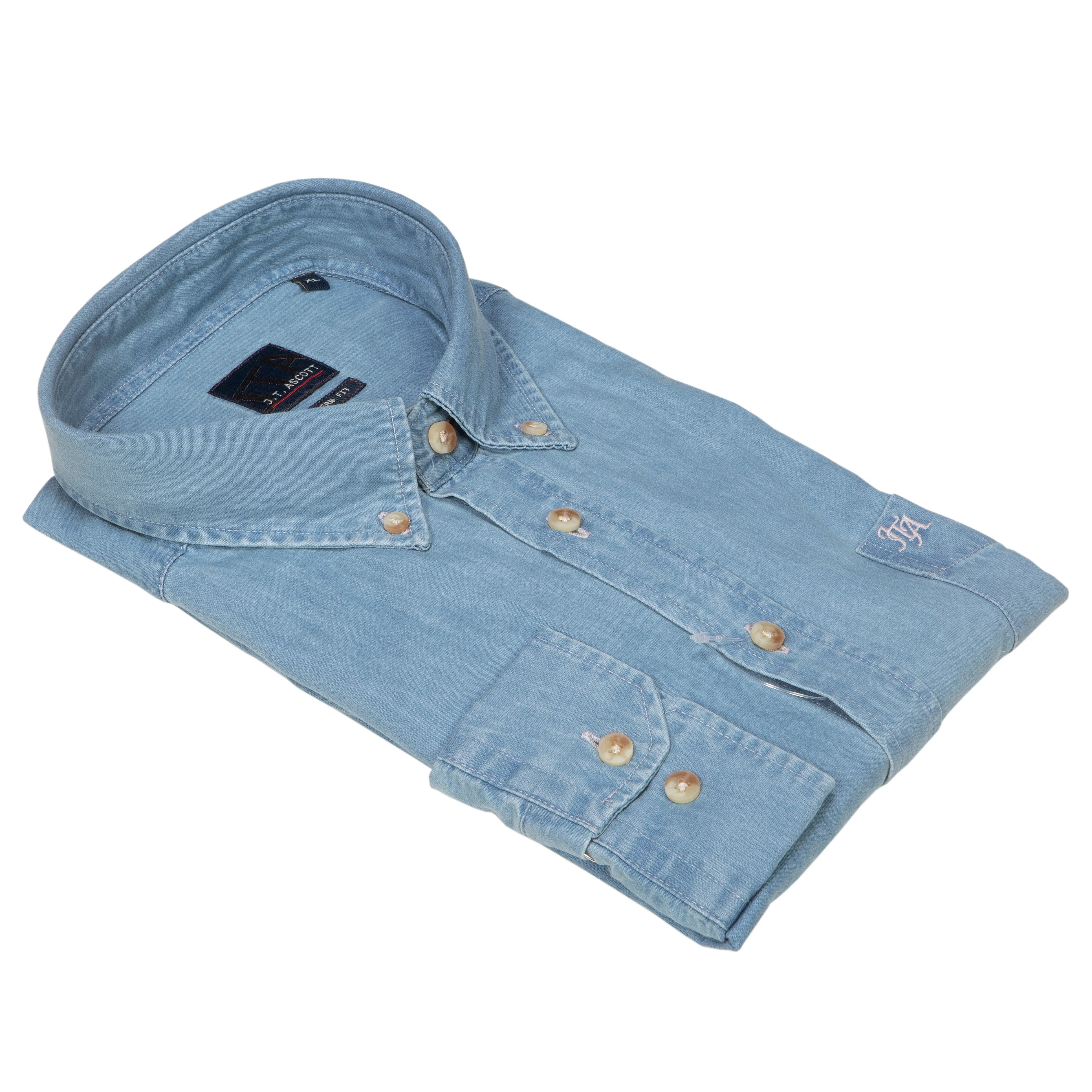 Ascott Denim Long Sleeved Cotton Shirt Big and Tall
