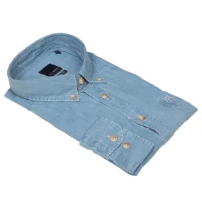 Ascott Denim Long Sleeved Cotton Shirt Big and Tall