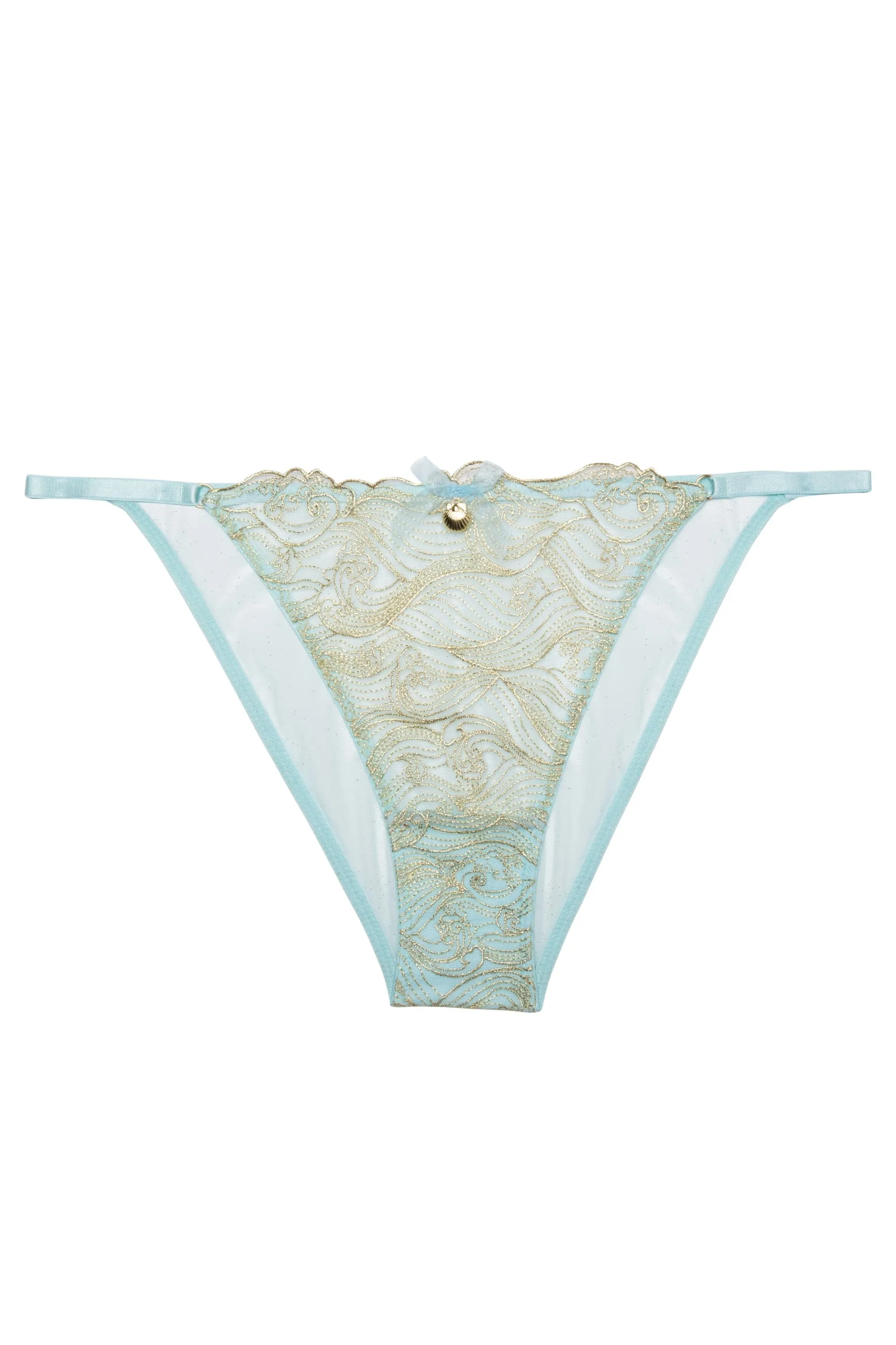 Ayaka Blue Wave Embroidery Tanga Brief