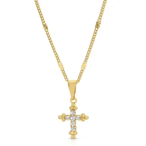 Bali Cross Pendant Necklace in Gold