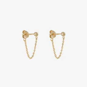 Ball with Chain Dangle Earrings