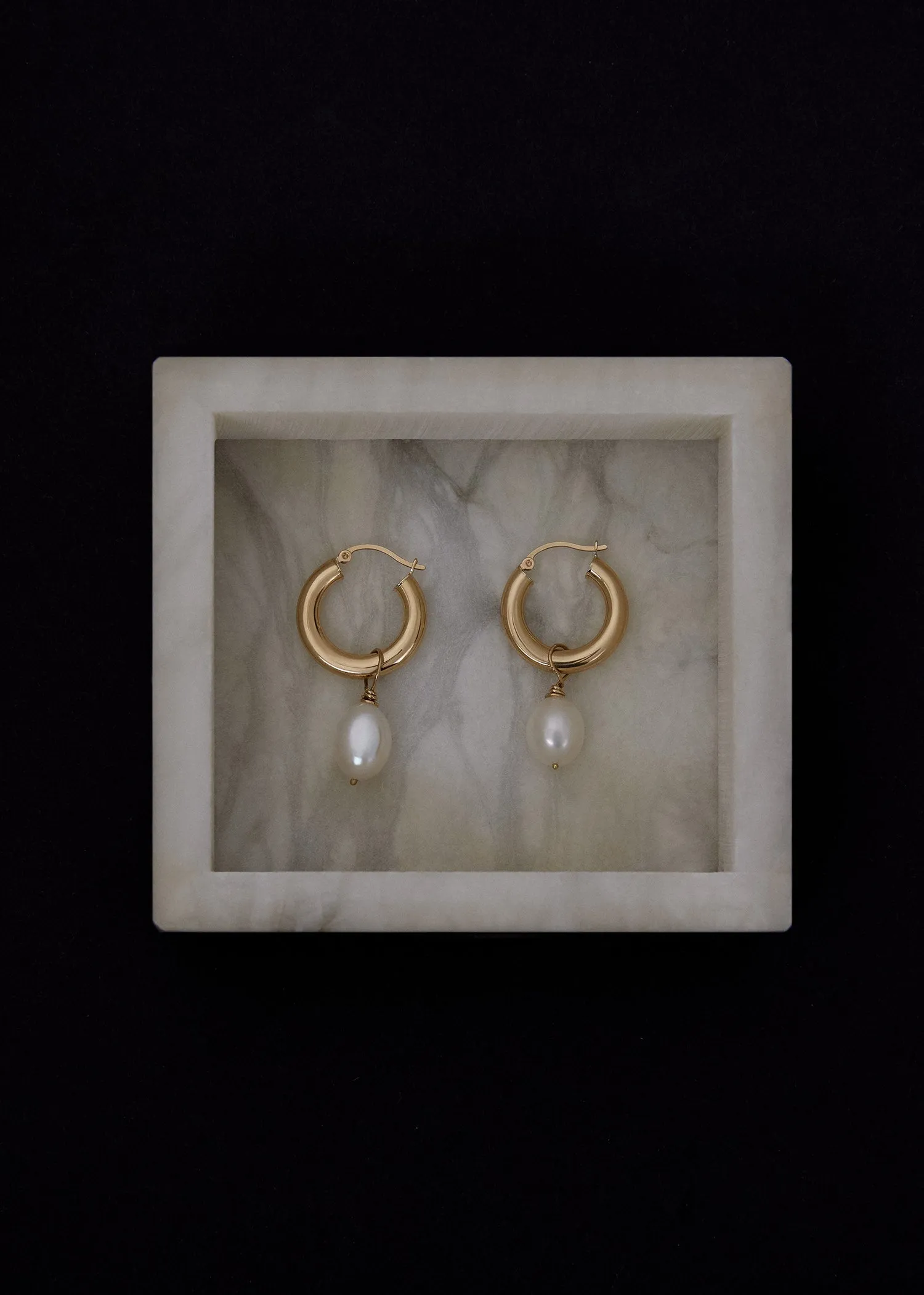 Baroque Pearl Hoop Earrings