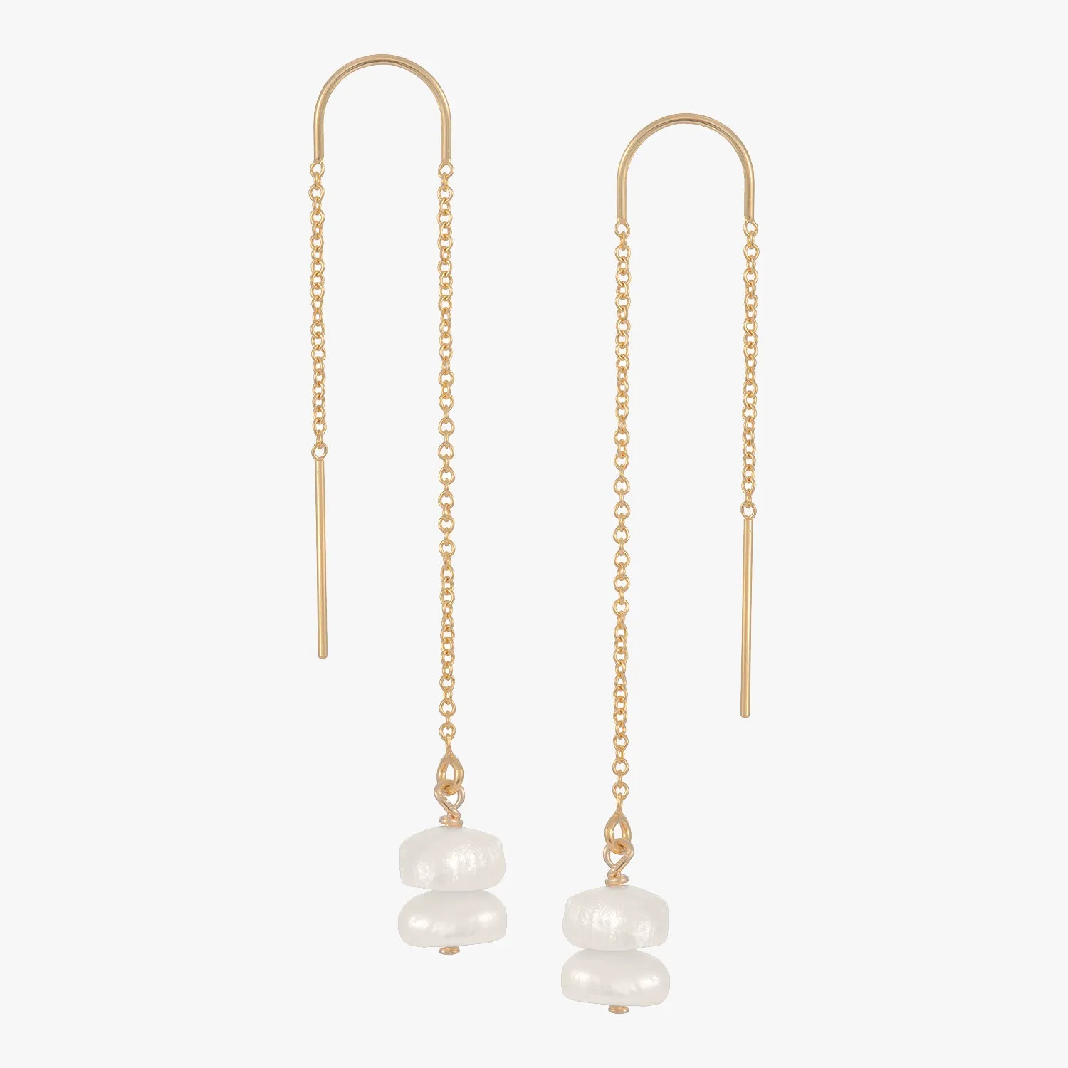Baroque Pearl Threader Earrings