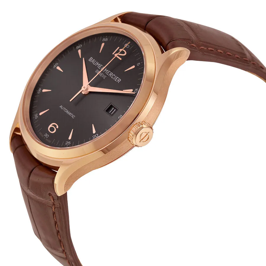 Baume And Mercier Clifton Grey Dial Brown Leather Men's Watch 10059 A10059