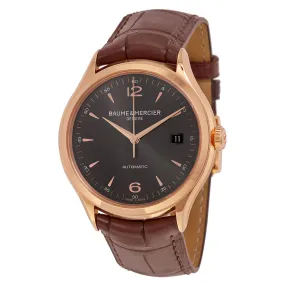 Baume And Mercier Clifton Grey Dial Brown Leather Men's Watch 10059 A10059