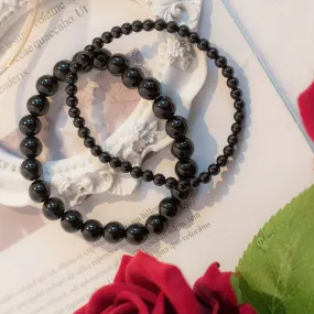 Black Obsidian Beaded Crystal Bracelet