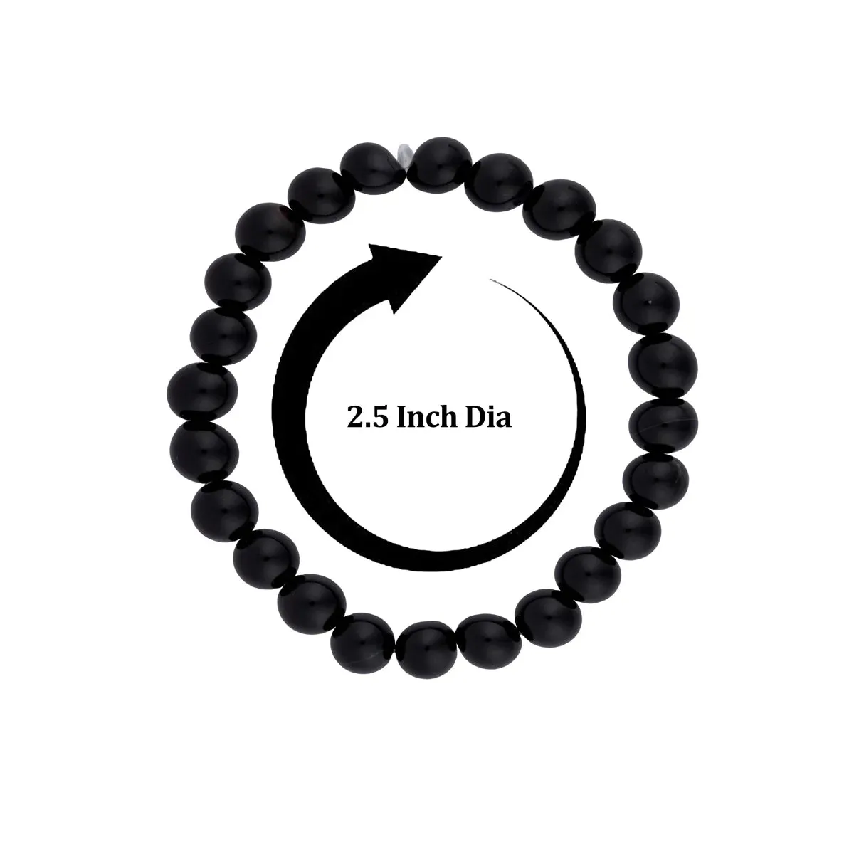 Black Obsidian Bracelet - 2.5 Inches | Crystal Bracelet/ Obsidian Bracelet for Men & Women