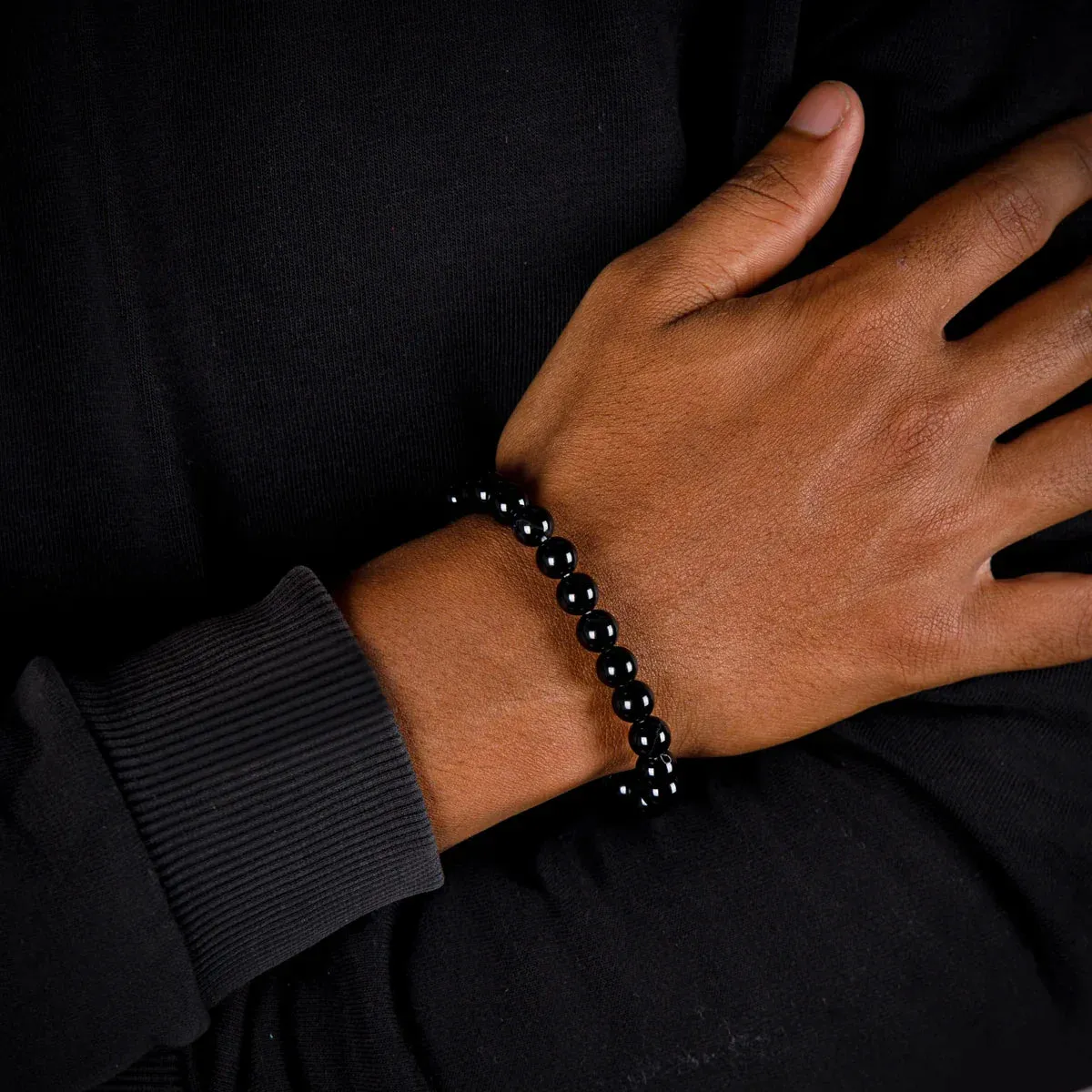 Black Obsidian Bracelet - 2.5 Inches | Crystal Bracelet/ Obsidian Bracelet for Men & Women