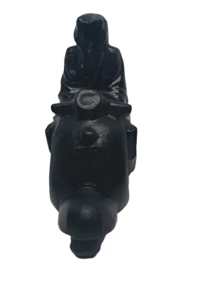 Black Obsidian Crystal Grim Reaper on a Scooter