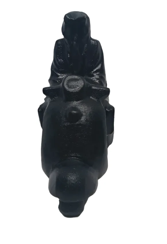 Black Obsidian Crystal Grim Reaper on a Scooter